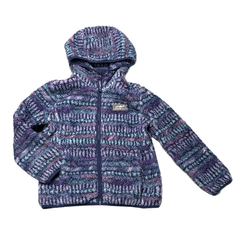 Eddie Bauer Kids Fleece Hoodie Jacket m Multi Color Size S 7/8 Full Zip